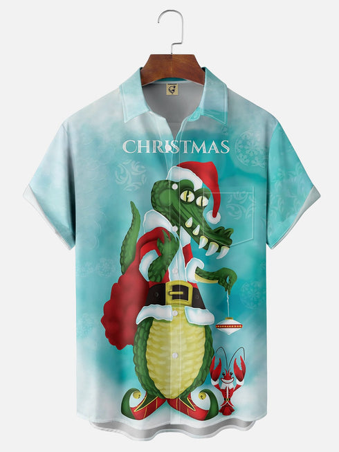 Men's Christmas Funny Graphic Short Sleeve Hawaiian Shirt